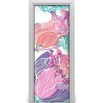 Fototapeta Samolepící fototapeta na dveře květinový vzor 95x205 cm