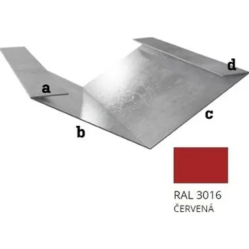 okap BLIX Hliník tl. 0,6 mm Úžlabí r.š. 500 RAL 3016 červená