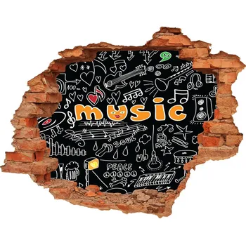 Fototapeta Fotoobraz díra na stěnu Hudební symboly