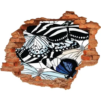 Fototapeta Díra 3D foto tapeta nálepka Motýli a květiny