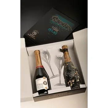 André Chemin Coffret Entre Terre & Mer (2x0,75L) v dárkové krabičce se dvěma skleničkami