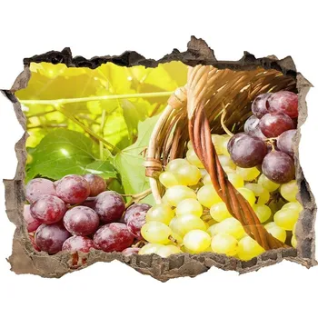 Fototapeta Nálepka 3D díra Hrozny v košíku