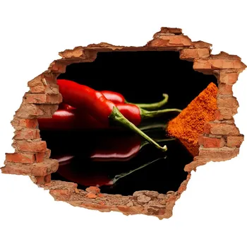 Fototapeta Nálepka 3D díra Chilli a pepř