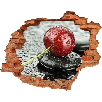 Fototapeta Nálepka 3D díra Třešně v dešti