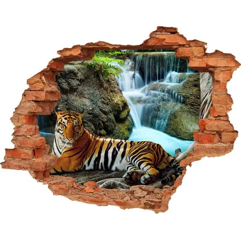 Fototapeta Díra 3D fototapeta nálepka Tygr vodopád