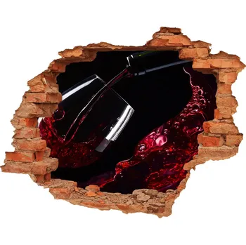 Fototapeta Nálepka 3D díra na zeď Červené víno