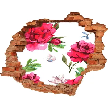 Fototapeta 3D díra nálepka Červené růže