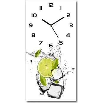Hodiny Nástěnné skleněné hodiny Limetka a led