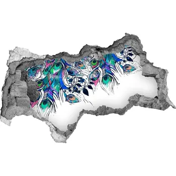 Fototapeta Díra 3D foto tapeta nálepka Paví pírka