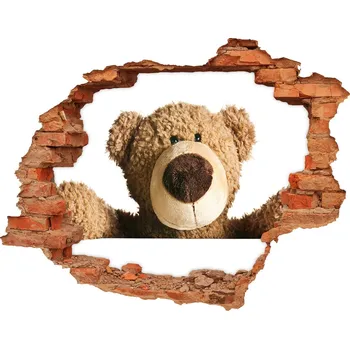 Fototapeta Díra 3D fototapeta na stěnu Plyšový medvídek