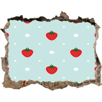 Fototapeta Díra 3D fototapeta nálepka Ikony jahod