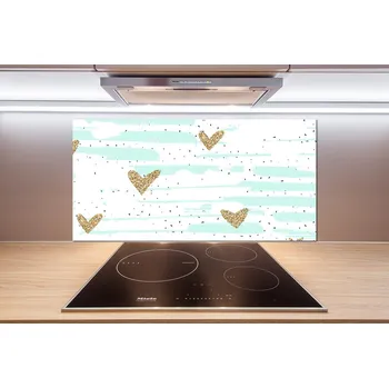 Obklad Panel do kuchyně Zlaté srdce pozadí