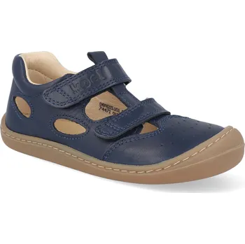 Dívčí sandály Barefoot dětské sandály Koel - Bep Medium Napa Velcro Blue modré Velikost: 24