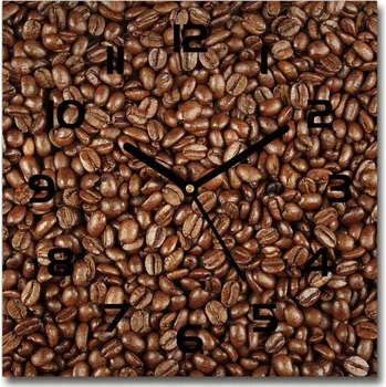 Hodiny Skleněné hodiny čtverec Zrnka kávy