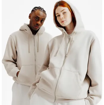 Pánské oblečení DECATHLON Unisex mikina na zip Elementals 2XL BÉŽOVÁ