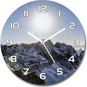 Hodiny Skleněné hodiny na stěnu Zima v Tatrách