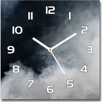 Hodiny Skleněné hodiny čtverec Bílý dým