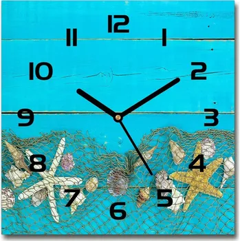 Hodiny Skleněné hodiny na stěnu Hvězdice a mušle