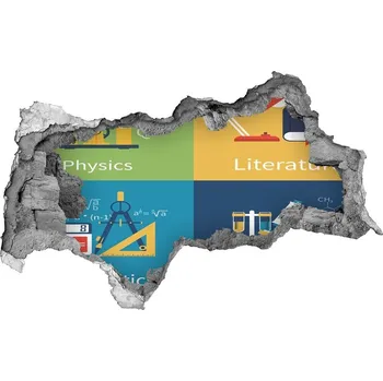 Fototapeta Díra 3D fototapeta nálepka Školní předměty