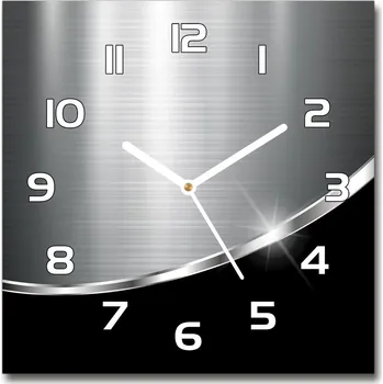 Hodiny Skleněné hodiny čtverec Metalová abstrakce