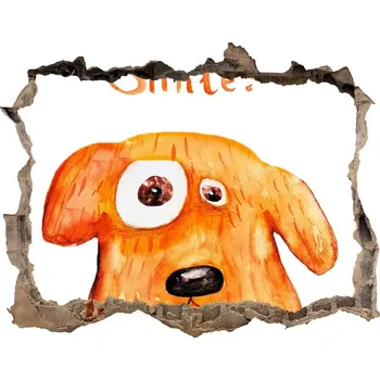 Fototapeta Díra 3D fototapeta na stěnu nálepka Pes