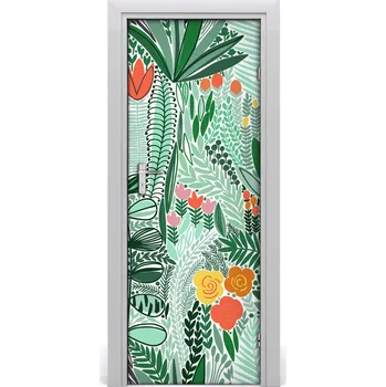 Fototapeta Samolepící fototapeta na dveře tropické květiny 95x205 cm