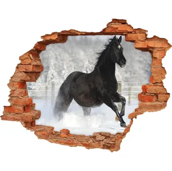 Fototapeta Díra 3D fototapeta nálepka Kůň ve cvalu sníh