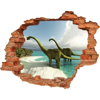 Fototapeta Díra 3D fototapeta nálepka Dinozaury na pláži