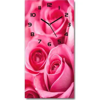 Hodiny Moderní hodiny nástěnné Růžové růže
