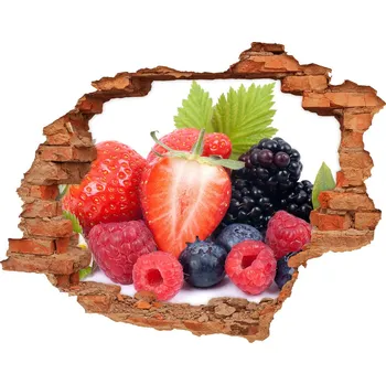 Fototapeta Nálepka díra na zeď beton Lesní ovoce