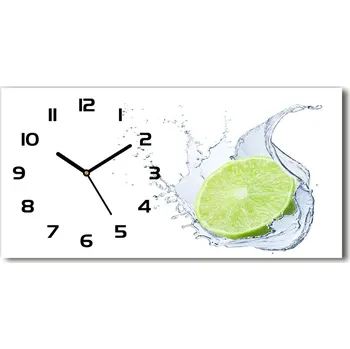 Hodiny Moderní skleněné hodiny na stěnu Limetka