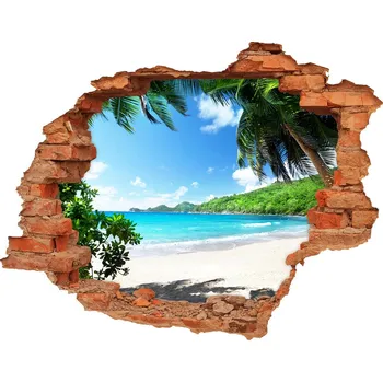 Fototapeta Nálepka fototapeta 3D výhled Seychely pláž