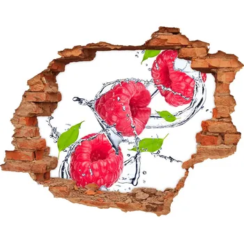 Fototapeta Nálepka díra na zeď beton Maliny a voda