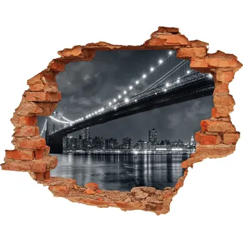 Fototapeta Fototapeta díra na zeď 3D Brooklynský most