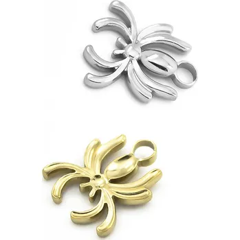 Materiál na výrobu šperku Ocelový přívěsek pavouk 15mm - 1Ks - Nerez RL