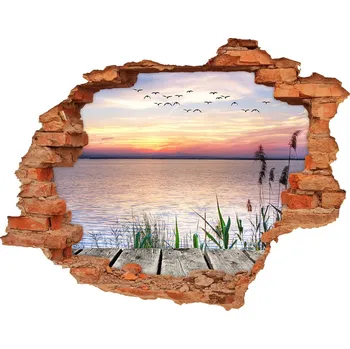 Fototapeta Nálepka fototapeta 3D výhled Jezero západ