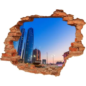 Fototapeta Fototapeta díra na zeď 3D Ulice Abu zabi