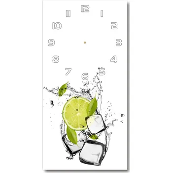 Hodiny Nástěnné skleněné hodiny Limetka a led