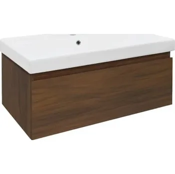Koupelnový nábytek Koupelnová skříňka s umyvadlem SAT B-Way 80x30x45 cm ořech mat BWAY80NUTU1