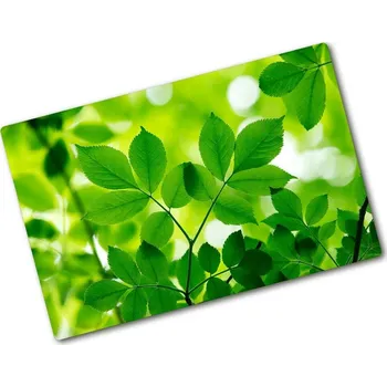 Kuchyňské prkénko Deska na krájení skleněná Zelené listí