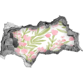 Fototapeta Nálepka 3D díra na zeď Květinový vzor