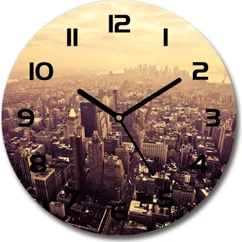 Hodiny Skleněné hodiny kulaté Manhattna Nev York
