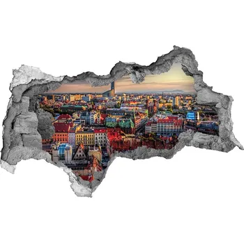 Fototapeta Fototapeta díra na zeď 3D Panorama Vratislav