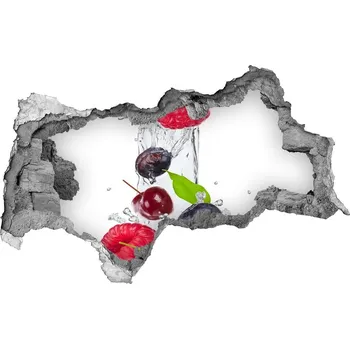 Fototapeta Nálepka 3D díra na zeď Ovoce a voda