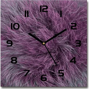 Hodiny Skleněné hodiny na stěnu Růžový kožich