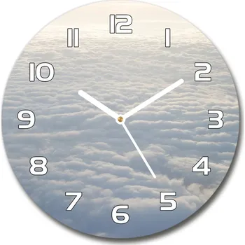 Hodiny Skleněné hodiny kulaté Let nad mraky
