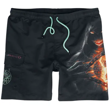Pánské plavky Plavecké šortky z Disturbed - EMP Signature Collection - Muži - černá