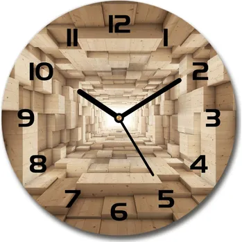 Hodiny Skleněné hodiny kulaté Dřevěné tunel