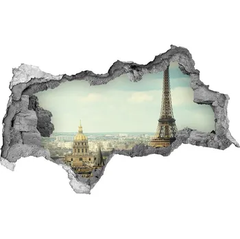 Fototapeta Fototapeta díra na zeď 3D Eiffelova věž Paříž