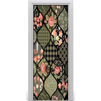 Fototapeta Samolepící fototapeta na dveře květinový vzor 95x205 cm